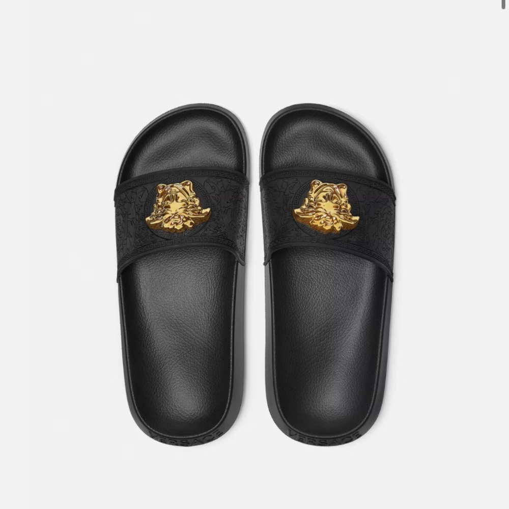 “Palazzo Slides” from Versace (Worn but in Excellent Condition).